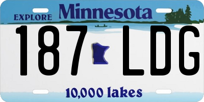 MN license plate 187LDG