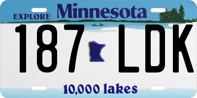 MN license plate 187LDK
