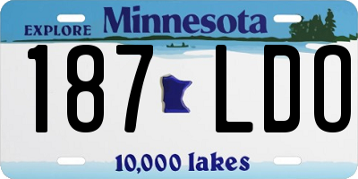 MN license plate 187LDO