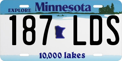 MN license plate 187LDS