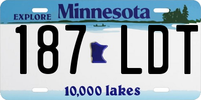 MN license plate 187LDT