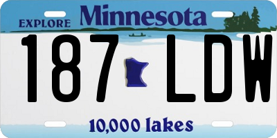 MN license plate 187LDW