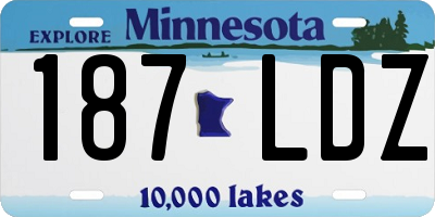 MN license plate 187LDZ