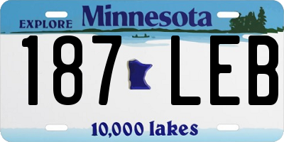 MN license plate 187LEB