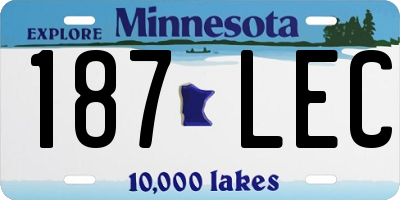 MN license plate 187LEC