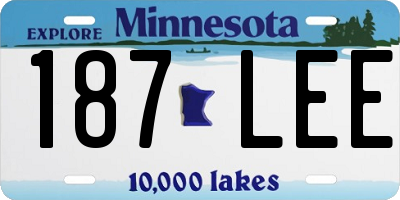 MN license plate 187LEE
