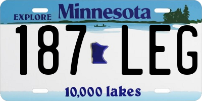 MN license plate 187LEG