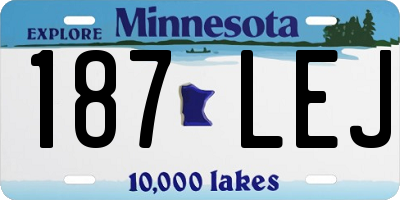 MN license plate 187LEJ