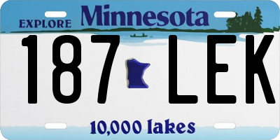 MN license plate 187LEK