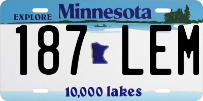 MN license plate 187LEM