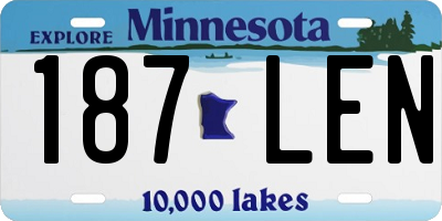MN license plate 187LEN