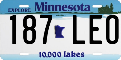 MN license plate 187LEO