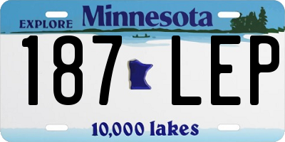 MN license plate 187LEP