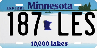 MN license plate 187LES