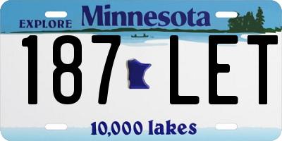 MN license plate 187LET