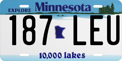 MN license plate 187LEU