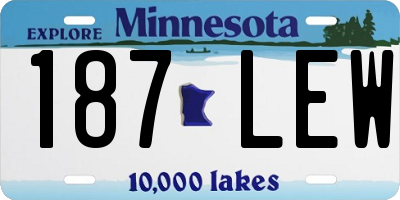 MN license plate 187LEW