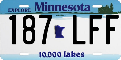 MN license plate 187LFF