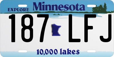 MN license plate 187LFJ