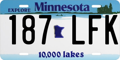 MN license plate 187LFK