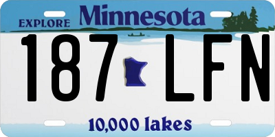 MN license plate 187LFN