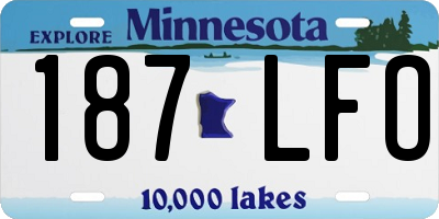 MN license plate 187LFO