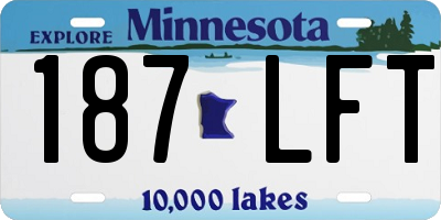 MN license plate 187LFT