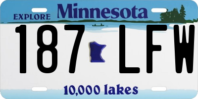 MN license plate 187LFW