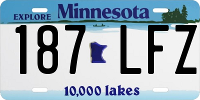 MN license plate 187LFZ