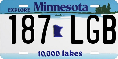 MN license plate 187LGB
