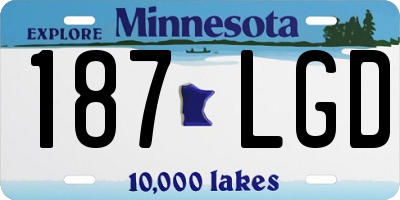 MN license plate 187LGD