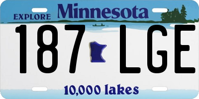 MN license plate 187LGE