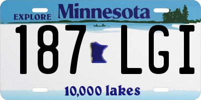 MN license plate 187LGI