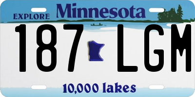 MN license plate 187LGM