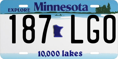 MN license plate 187LGO