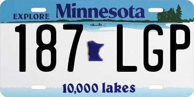 MN license plate 187LGP