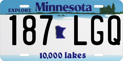 MN license plate 187LGQ