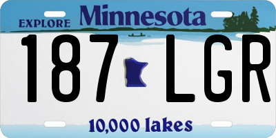 MN license plate 187LGR