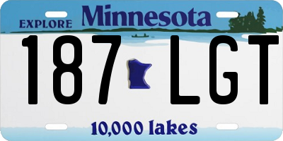 MN license plate 187LGT