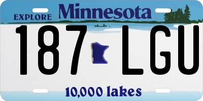 MN license plate 187LGU