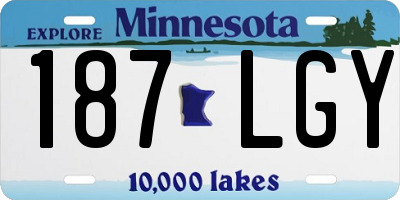 MN license plate 187LGY