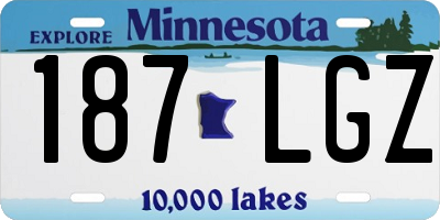 MN license plate 187LGZ