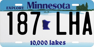 MN license plate 187LHA
