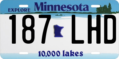MN license plate 187LHD