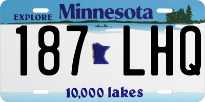 MN license plate 187LHQ