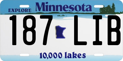 MN license plate 187LIB