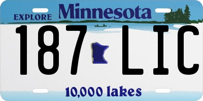 MN license plate 187LIC