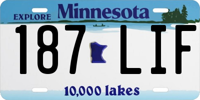 MN license plate 187LIF