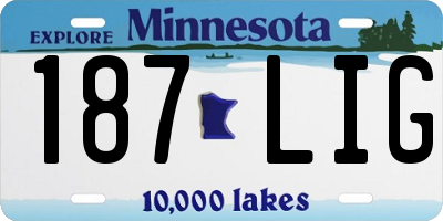 MN license plate 187LIG