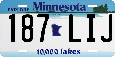 MN license plate 187LIJ